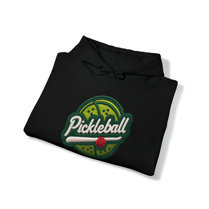 Pickleball Sport Embroider - Chenille Patch Badge - Unisex Heavy Blend™ Hooded Sweatshirt