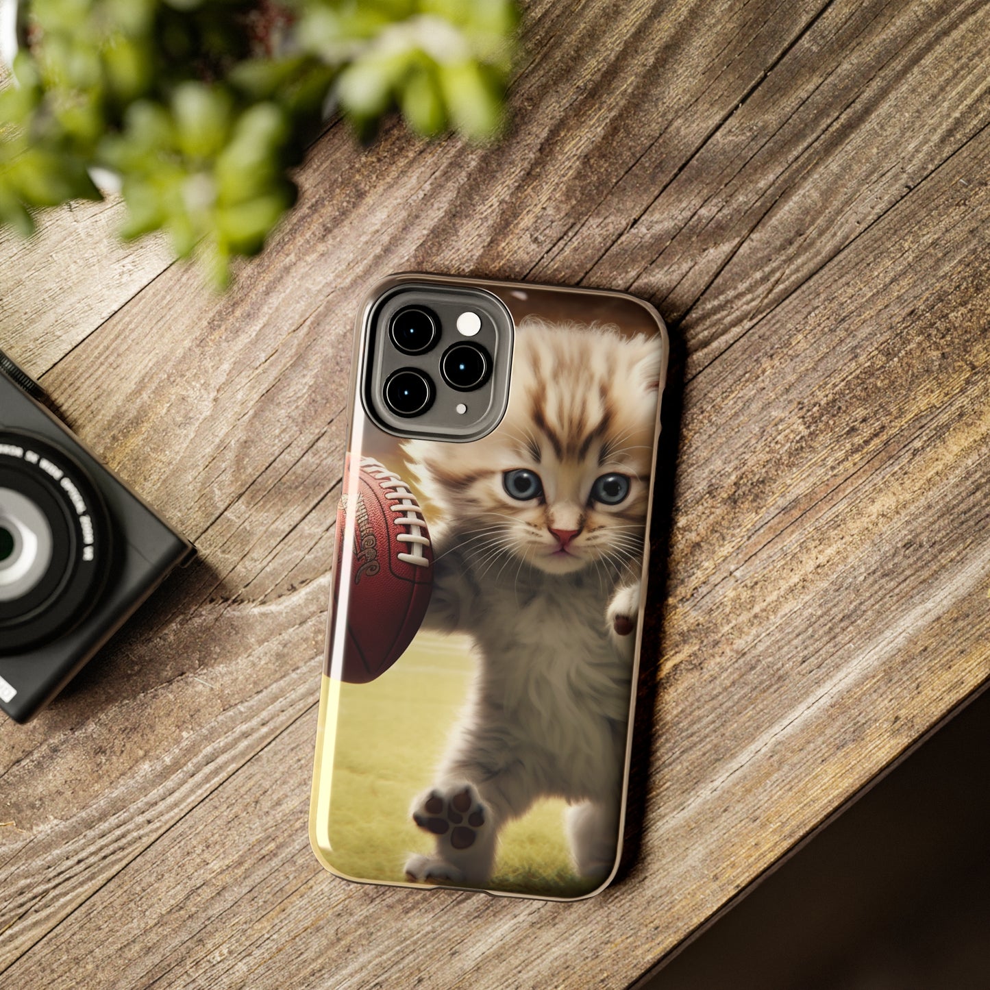 Football Kitty Fantasy: Feline Cat American Sport Quarterback - Tough Phone Cases