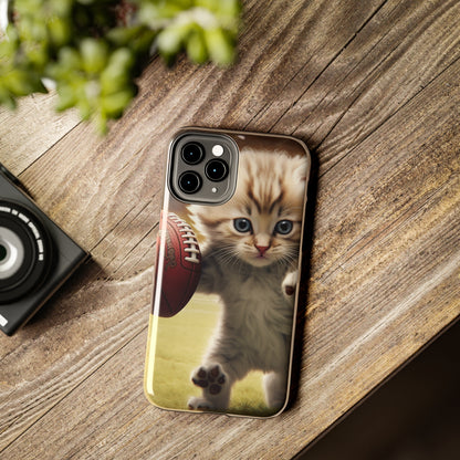 Football Kitty Fantasy: Feline Cat American Sport Quarterback - Tough Phone Cases