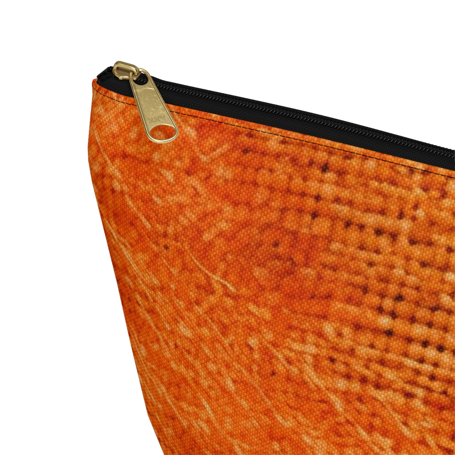 Burnt Orange/Rust: Denim-Inspired Autumn Fall Color Fabric - Accessory Pouch w T-bottom