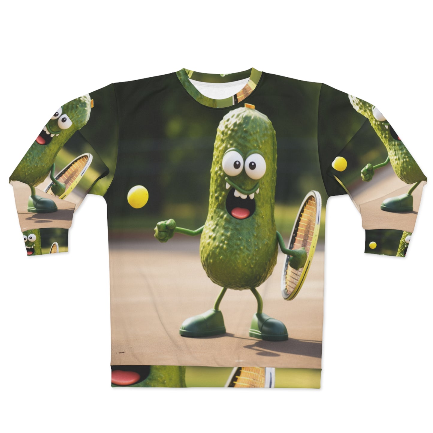 Pickle Playing Pickleball: Serve, Paddle, Game - Court Sport - Unisex Sweatshirt (AOP)