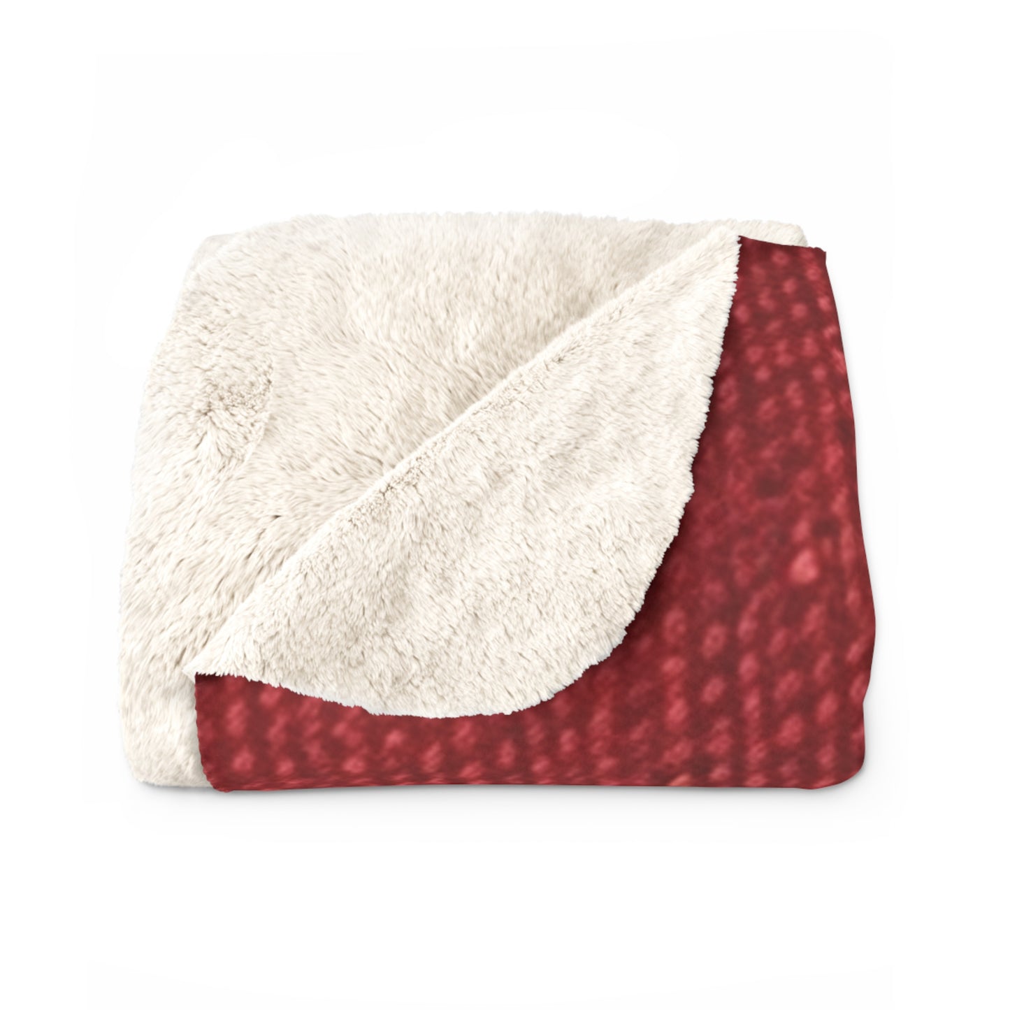 Bold Ruby Red: Denim-Inspired, Passionate Fabric Style - Sherpa Fleece Blanket