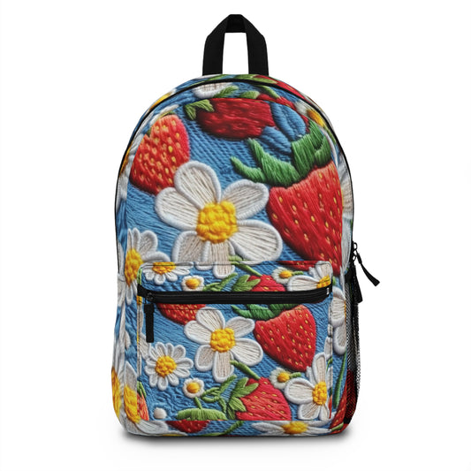 Bayas de huerto: dulzura jugosa del jardín de la naturaleza - Elegancia de fresas frescas - Mochila