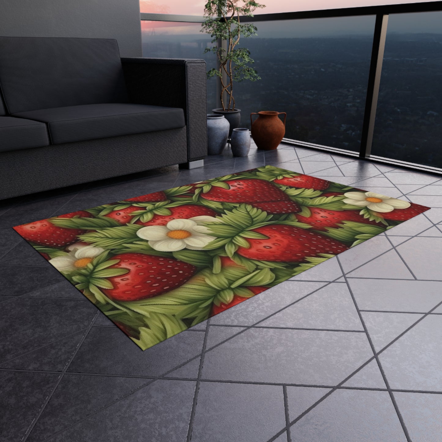 Strawberry Euphoria: The Ultimate Guide to Celebrating Life's Sweetest BerryOutdoor Rug