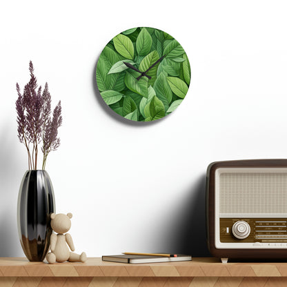 Green Plant - Acrylic Wall Clock