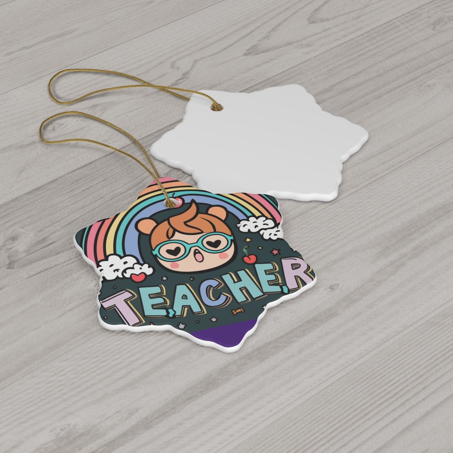 Elementary Teacher Primary School Rainbow Kawaii Quest Anime Classroom Treasure Best in Class - Ceramic Ornament, 4 Shapes