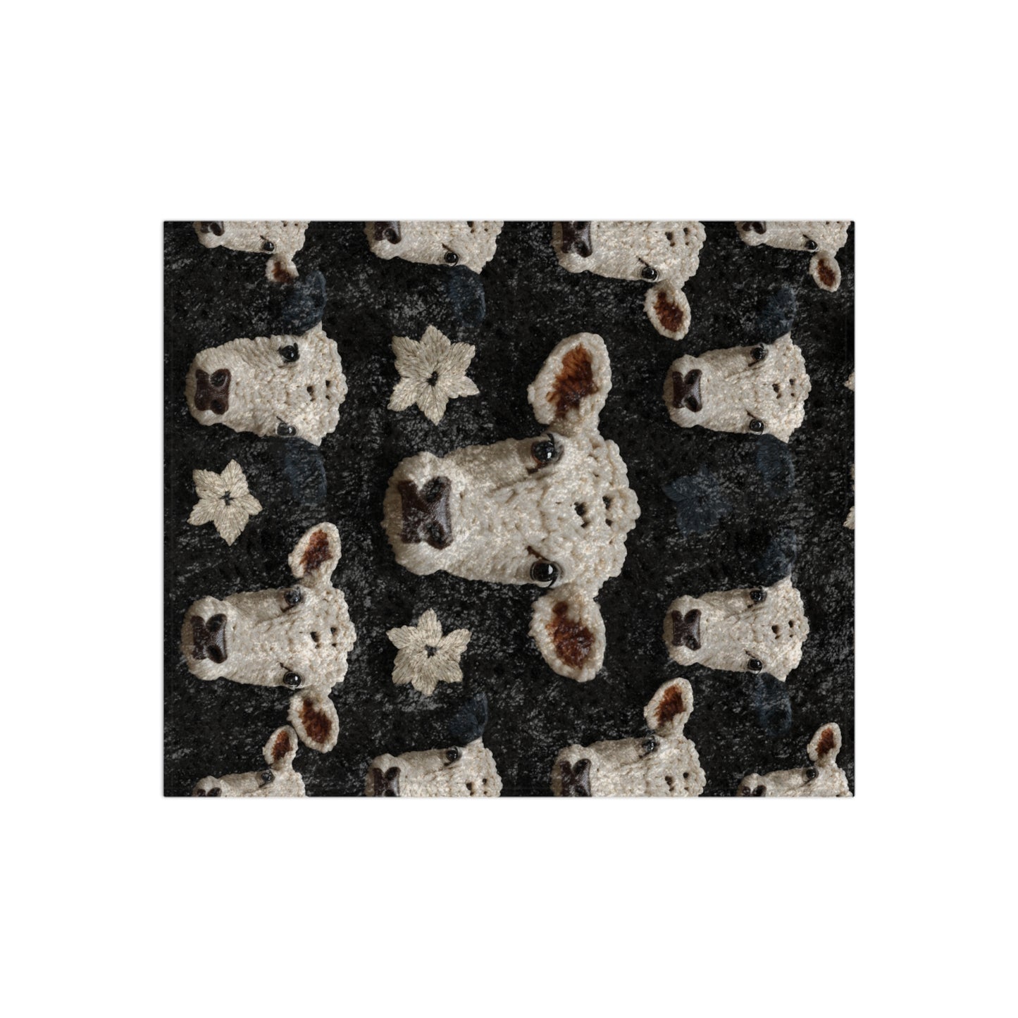 Crochet Cow Pattern Farm Animal Fabric Style - Crushed Velvet Blanket