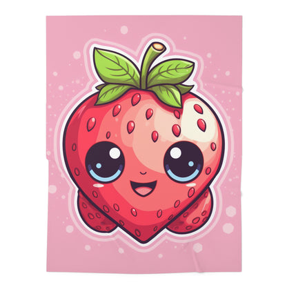 Kawaii Strawberry Adventure - Anime Classic Traditional Japanese Fruit - Otaku Artwork - Baby Swaddle Blanket