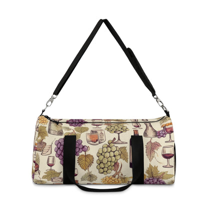 Wine Lovers Theme: Varieties of Wine, Grapes & Vineyards Design Duffel Bag