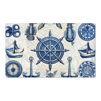 Nautical Theme Art - Anchors, Ropes, Compass - Area Rugs