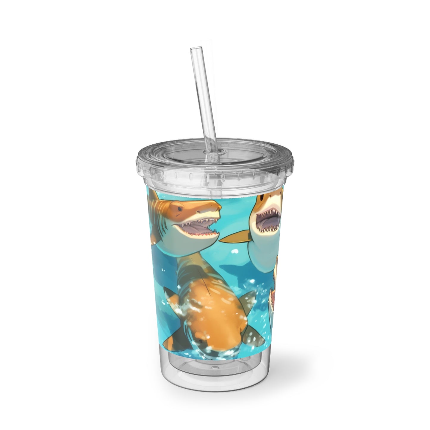 Tiger Shark: Ocean Marine Wildlife - Underwater - Suave Acrylic Cup