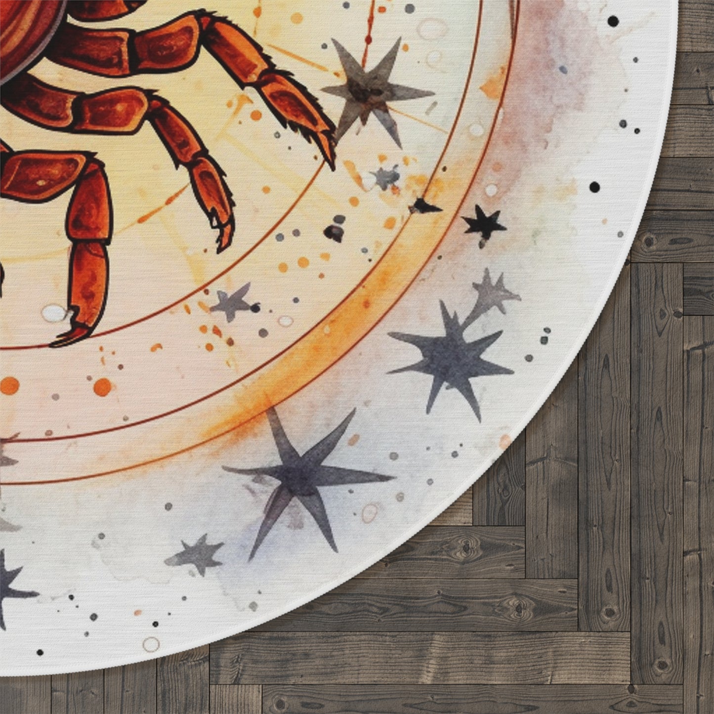 Prickly Scorpio Astrology - Sharp Zodiac Scorpion Celestial Horoscope - Round Rug