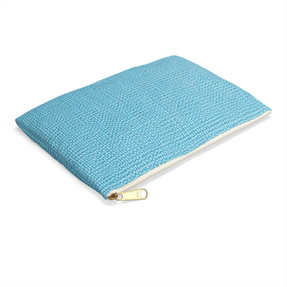 Bright Aqua Teal: Denim-Inspired Refreshing Blue Summer Fabric - Accessory Pouch