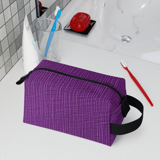 Violet/Plum/Purple: Denim-Inspired Luxurious Fabric - Toiletry Bag