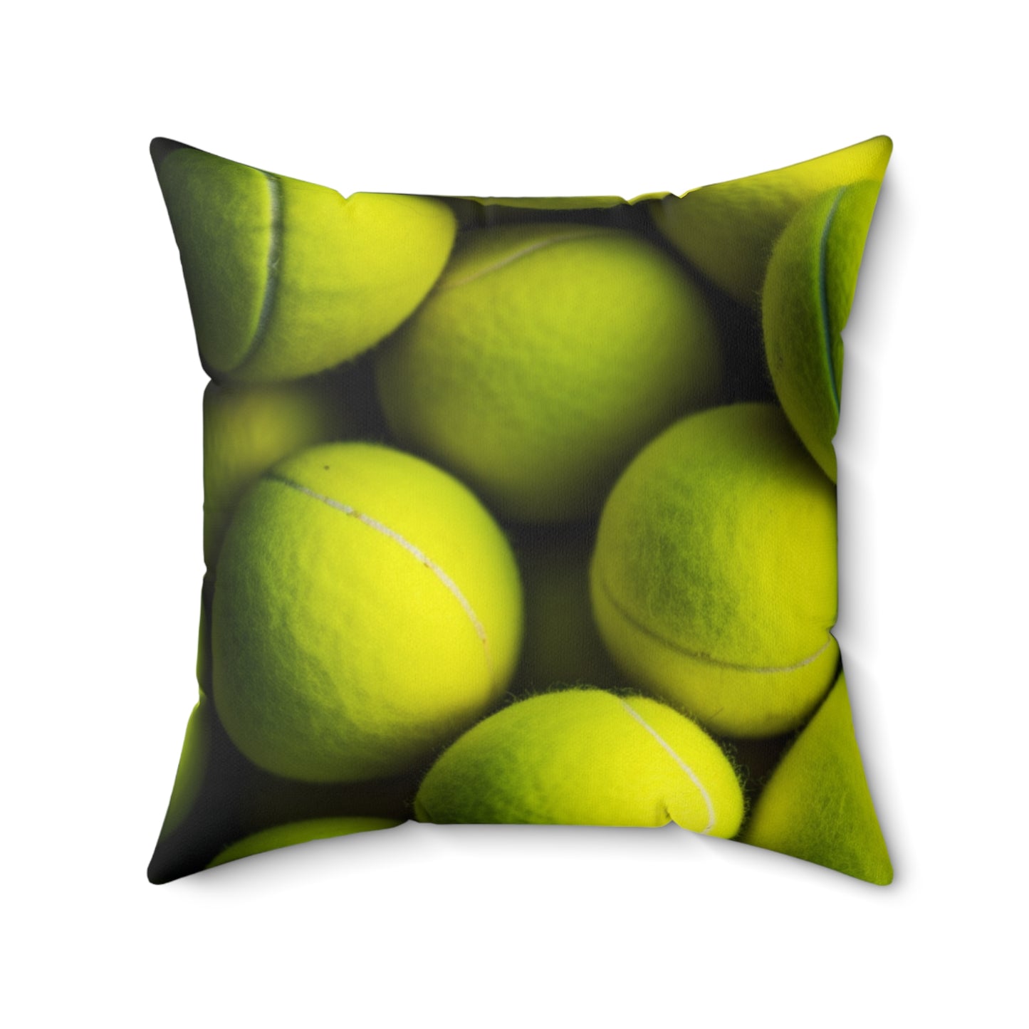 Tennis Ball Sport: Athlete Court Action, Rally & Serve - Spun Polyester Square Pillow