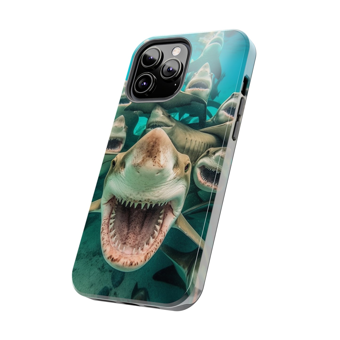 Laughing Lemon Sharks: Joyful Sea Jaws Ocean Deep - Tough Phone Cases