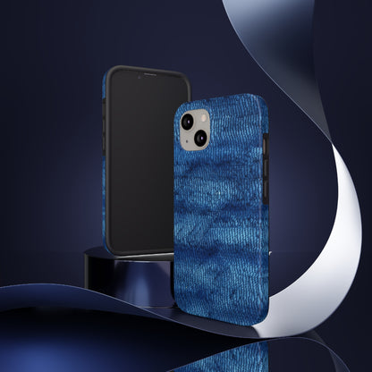 Blue Spectrum: Denim-Inspired Fabric Light to Dark - Tough Phone Cases