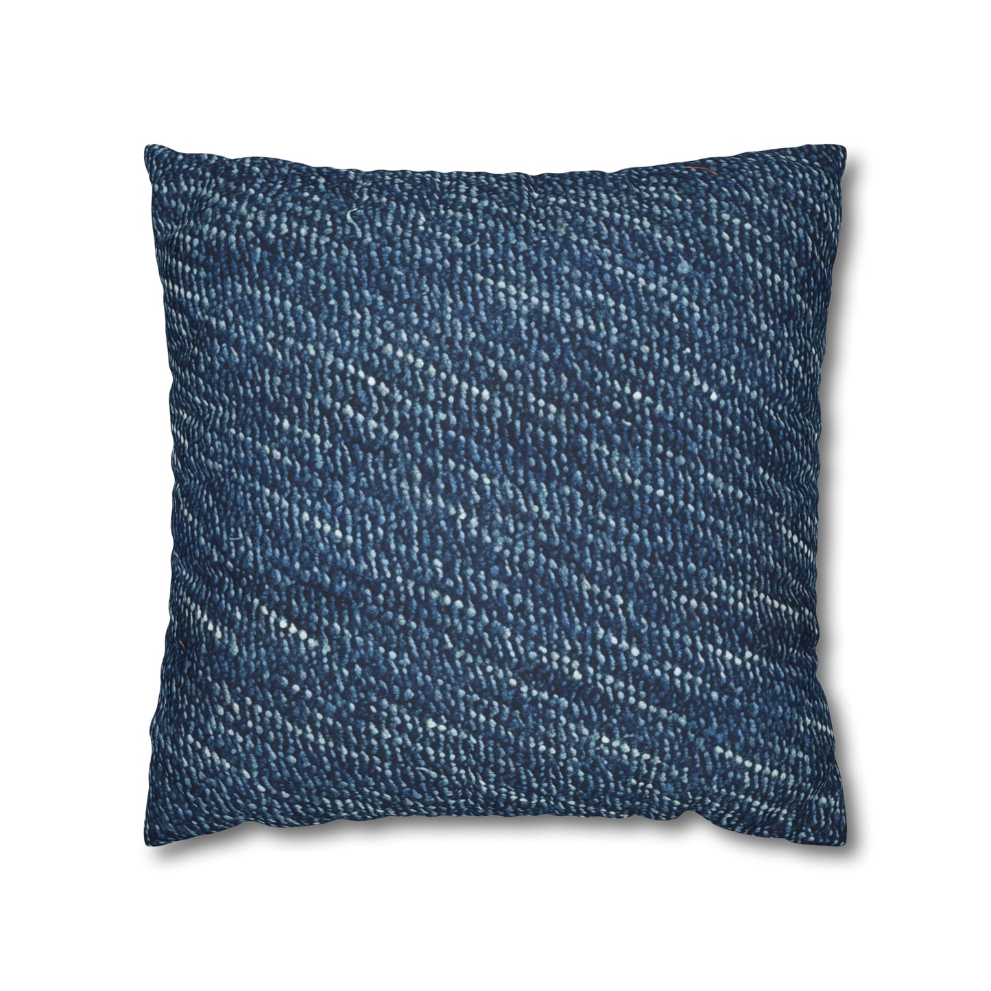 Denim-Inspired Design - Distinct Textured Fabric Pattern - Spun Polyester Square Pillow Case