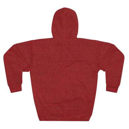 Rojo rubí atrevido: estilo de tela apasionado e inspirado en la mezclilla - Sudadera con capucha unisex (AOP)