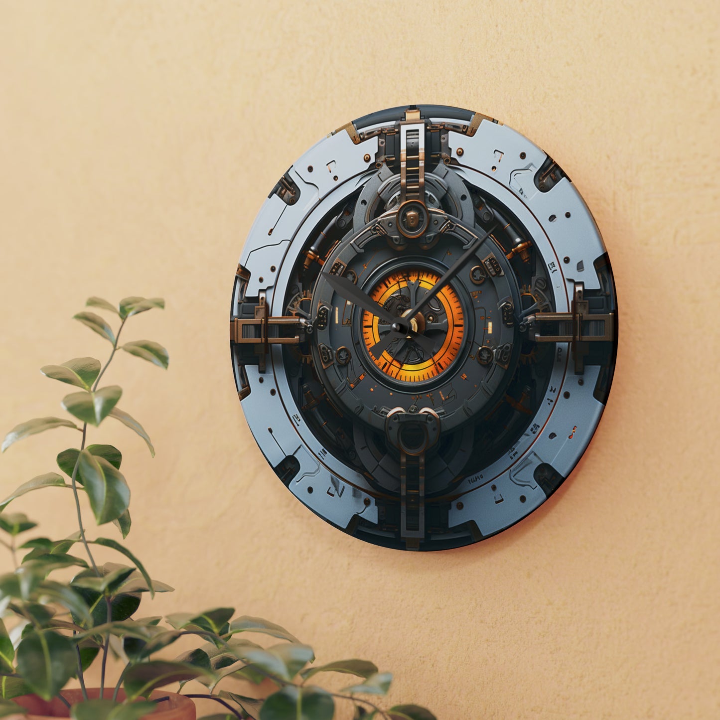 Cyberpunk Steampunk Acrylic Wall Clock