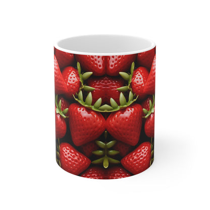 Selecciones de parches de fresa: decoración del hogar y regalos para el mejor fanático de las bayas - Taza de cerámica de 11 oz