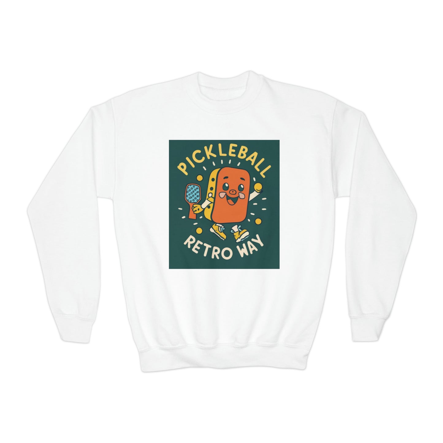 Retro Pickleball - Sport Gift - Youth Crewneck Sweatshirt