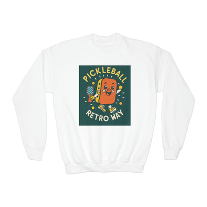 Retro Pickleball - Sport Gift - Youth Crewneck Sweatshirt