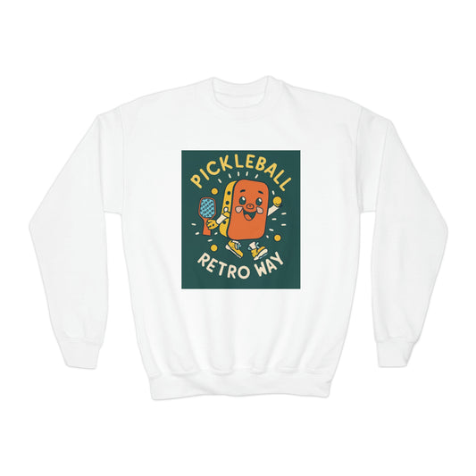 Retro Pickleball - Sport Gift - Youth Crewneck Sweatshirt