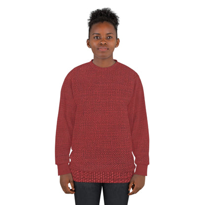 Bold Ruby Red: Denim-Inspired, Passionate Fabric Style - Unisex Sweatshirt (AOP)