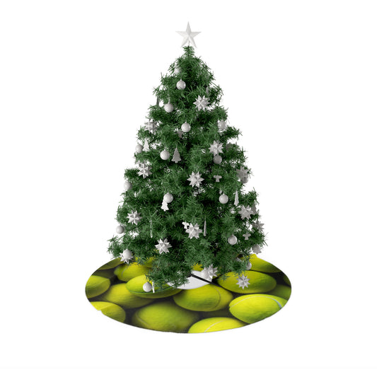 Tennis Ball Sport: Athlete Court Action, Rally & Serve - Christmas Tree Skirts