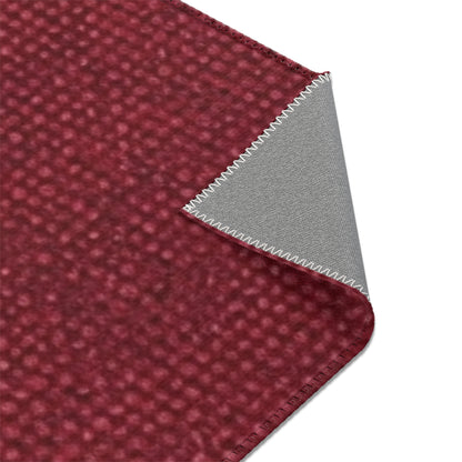 Seamless Texture - Maroon/Burgundy Denim-Inspired Fabric - Area Rugs