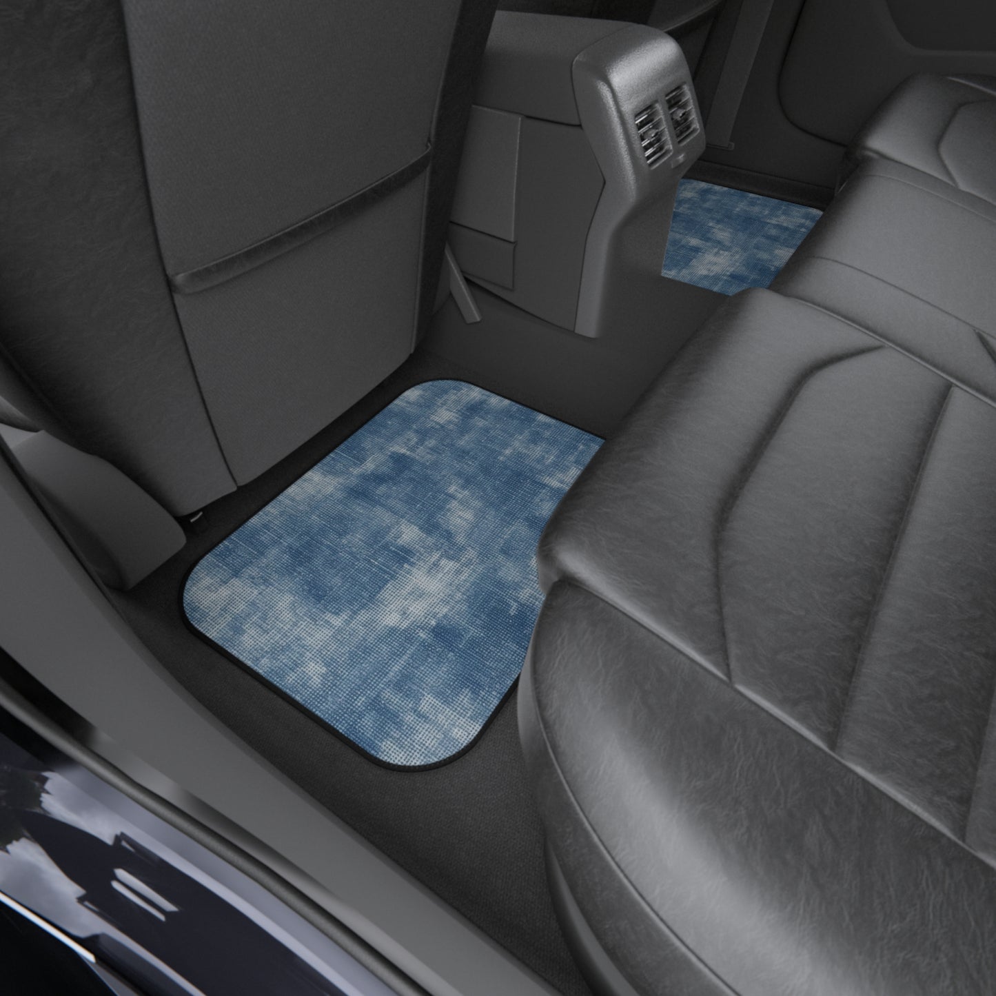 Azul descolorido descolorido: tela con estilo, inspirada en el denim - Alfombrillas para coche (juego de 4)