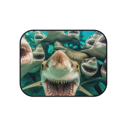 Laughing Lemon Sharks: Joyful Sea Jaws Ocean Deep - Car Mats (Set of 4)