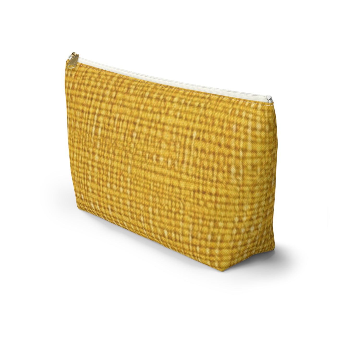 Radiant Sunny Yellow: tela de verano inspirada en la mezclilla - Bolsa para accesorios con parte inferior en forma de T 