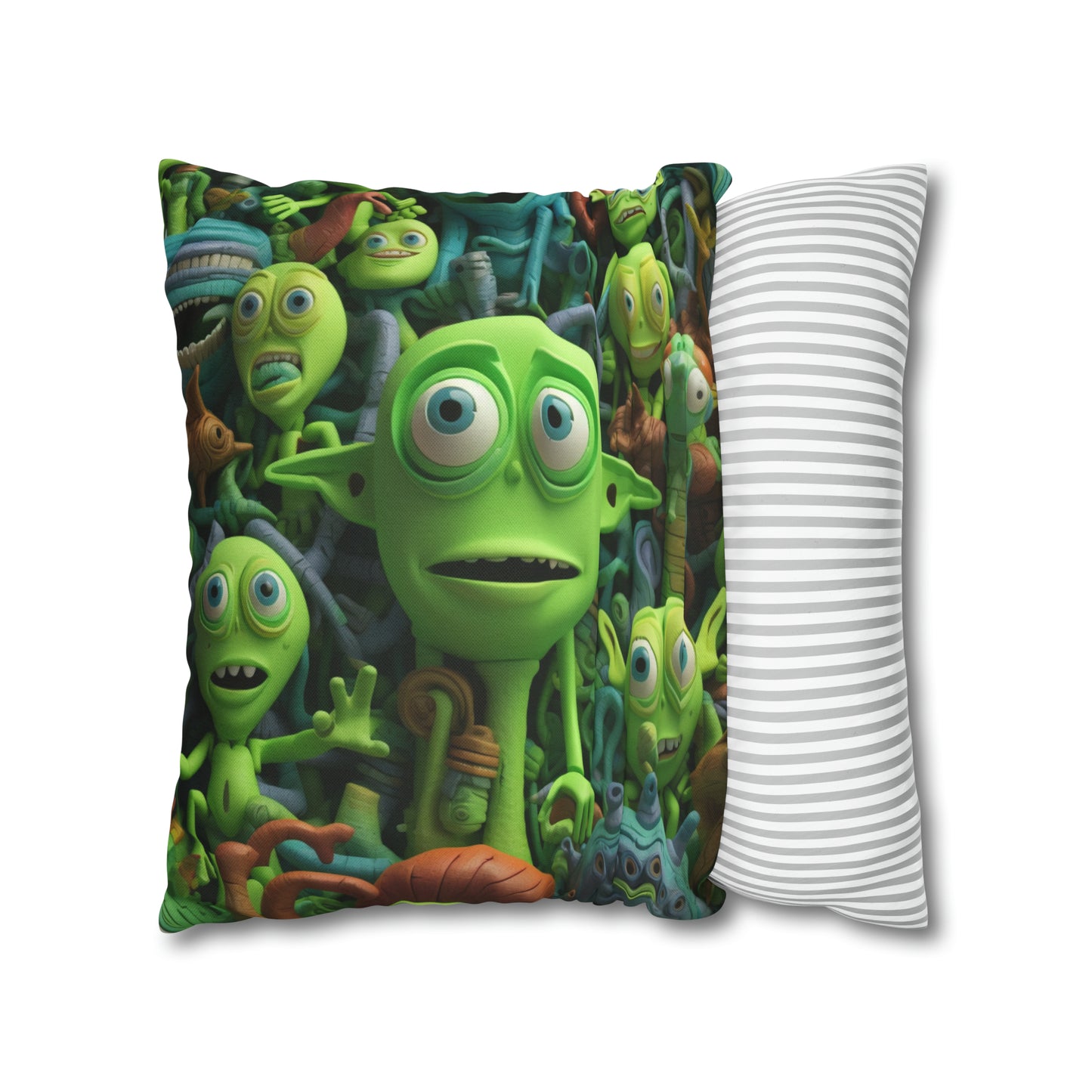 Toy Alien Story Space Character Galactic UFO Anime Cartoon - Spun Polyester Square Pillow Case