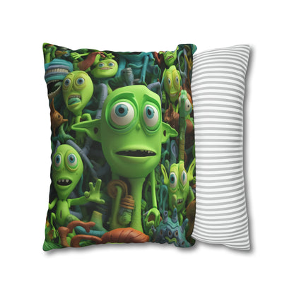 Toy Alien Story Space Character Galactic UFO Anime Cartoon - Spun Polyester Square Pillow Case