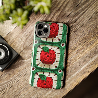 Apple Granny Square Crochet Pattern: Wild Fruit Tree, Delicious Red Design - Tough Phone Cases