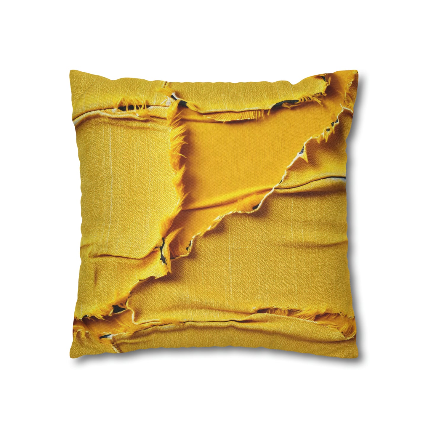 Banana Yellow Lemon: Bold Distressed, Denim-Inspired Fabric - Spun Polyester Square Pillow Case