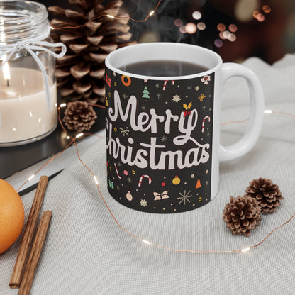 Merry Christmas Retro - Ceramic Mug 11oz