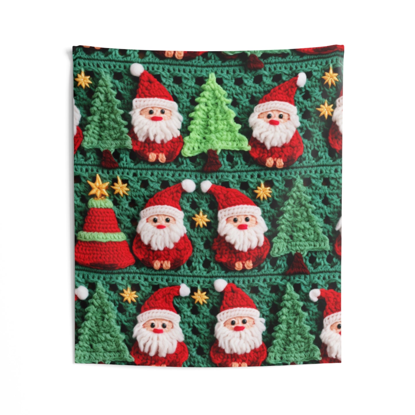 Santa Claus Crochet Pattern, Christmas Design, Festive Holiday Decor, Father Christmas Motif. Perfect for Yuletide Celebration - Indoor Wall Tapestries