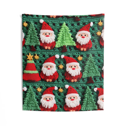 Santa Claus Crochet Pattern, Christmas Design, Festive Holiday Decor, Father Christmas Motif. Perfect for Yuletide Celebration - Indoor Wall Tapestries