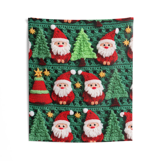 Santa Claus Crochet Pattern, Christmas Design, Festive Holiday Decor, Father Christmas Motif. Perfect for Yuletide Celebration - Indoor Wall Tapestries