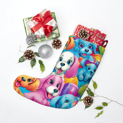 Happy Puppy & Dog Design - Vivid and Eye-Catching - Christmas Stockings