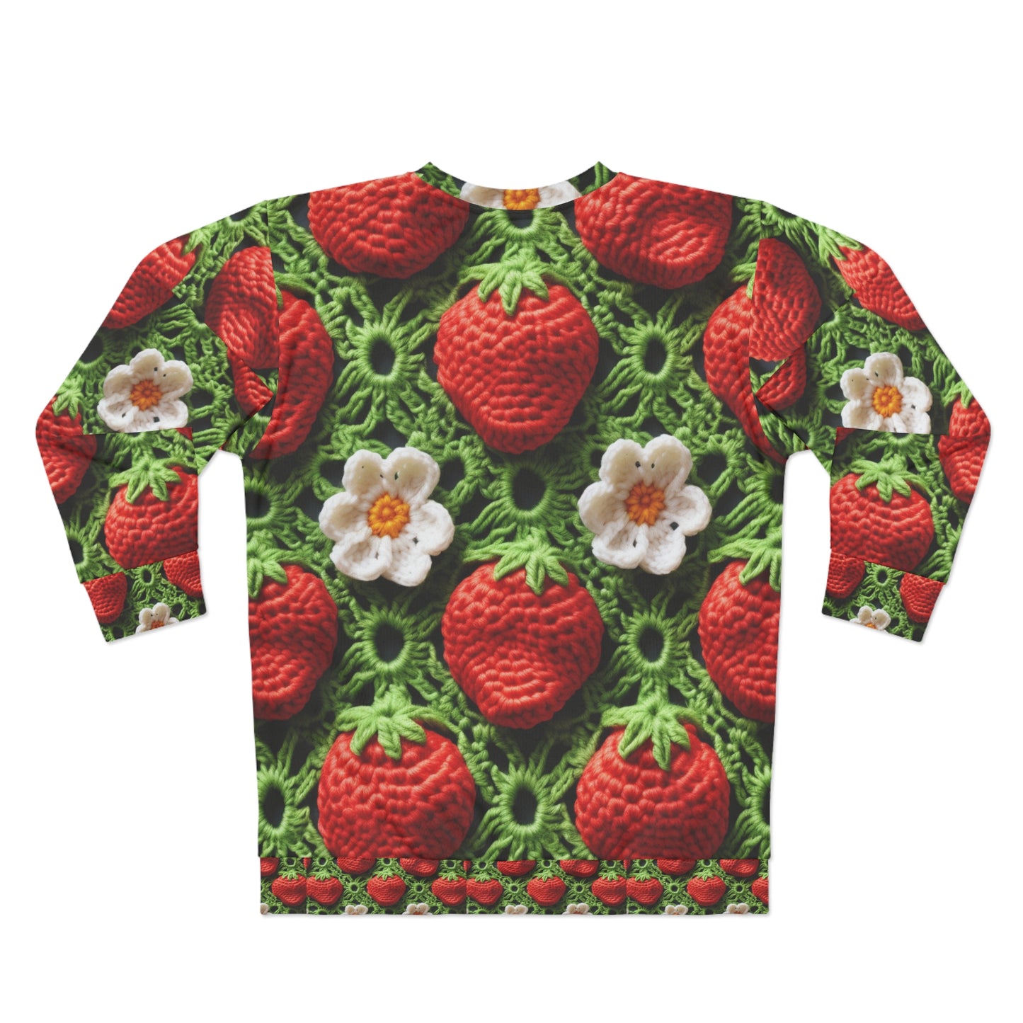 Ganchillo de campo de fresas - Forever Forest Greens - Cultivo de cosecha de bayas de frutas - Sudadera unisex (AOP) 