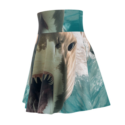 Bull Shark: River Monster Menace - Realistic Dark Water Predator - Women's Skater Skirt (AOP)