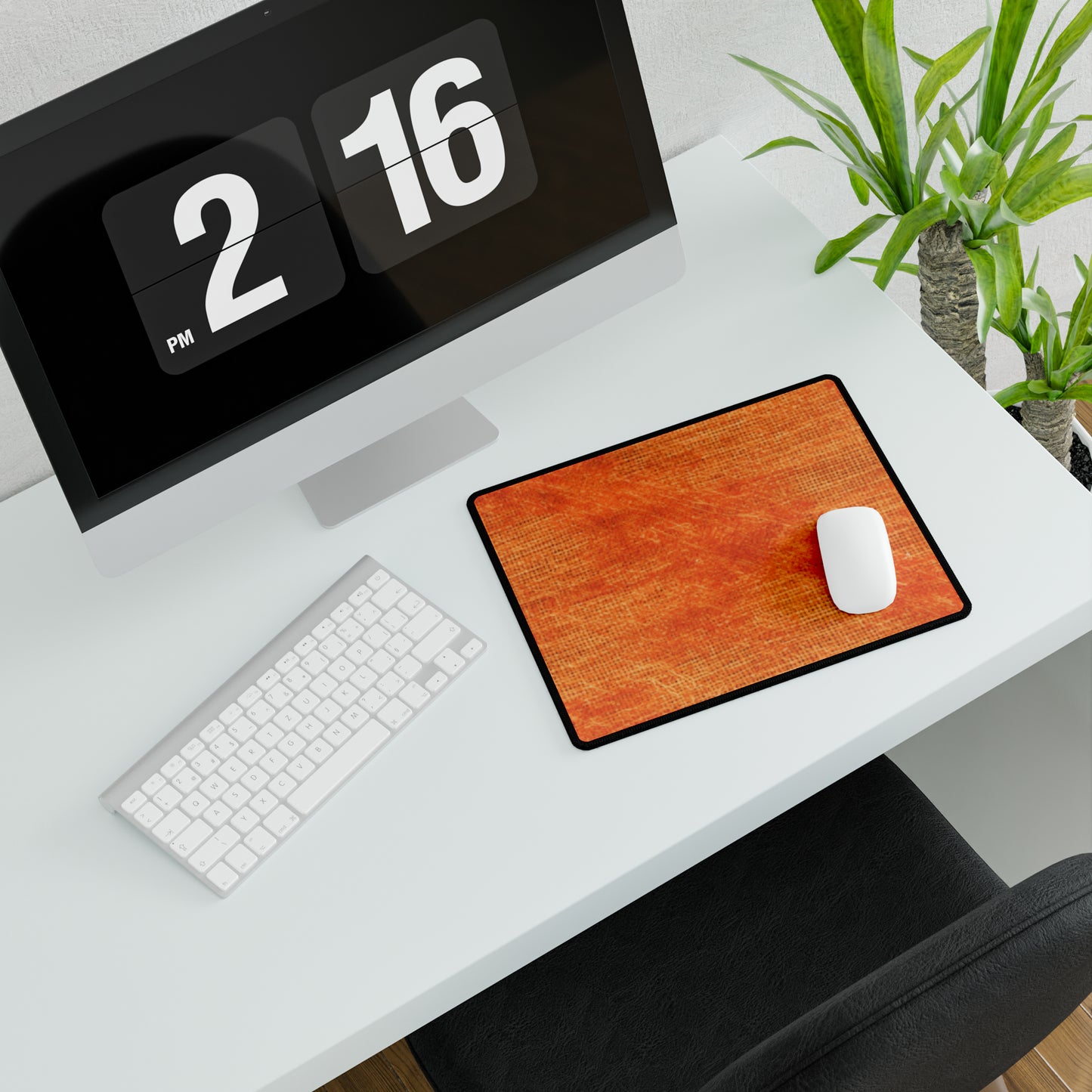 Burnt Orange/Rust: Denim-Inspired Autumn Fall Color Fabric - Desk Mats