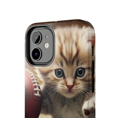 Football Kitty Fantasy: Feline Cat American Sport Quarterback - Tough Phone Cases