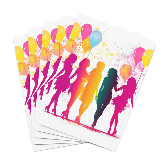 Bachelorette Party Sassy Vibrant Design, Bride Squad Theme, Colorful - Poker Cards