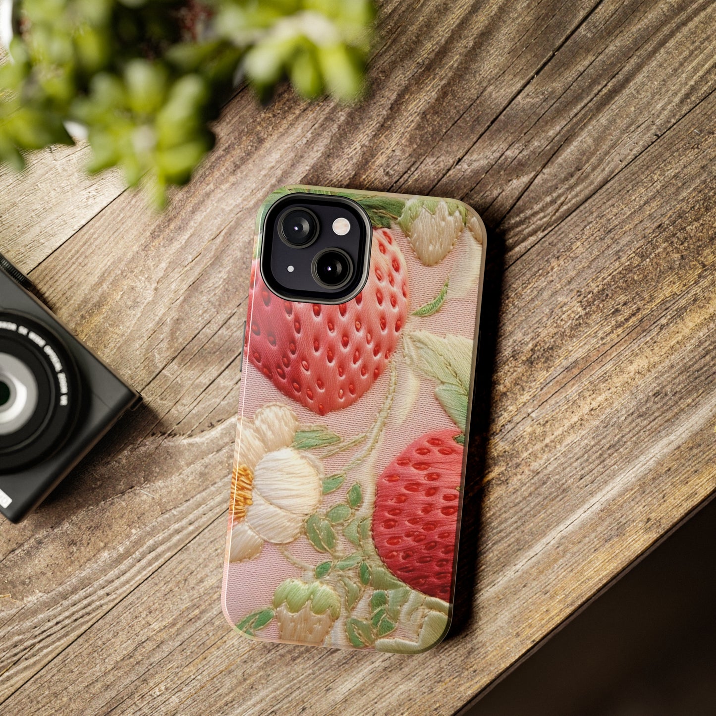 Red Berry Strawberries - Embroid Fruit - Healthy Crop Feast Food Design - Tough Phone Cases