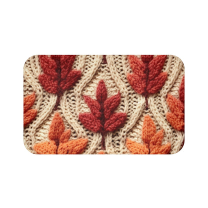 Crochet Fall Leaves: Harvest Rustic Design - Golden Browns -Woodland Maple Magic - Bath Mat